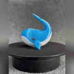 Sevimli Mavi Balina - STL &amp; 3mf Çok Renkli