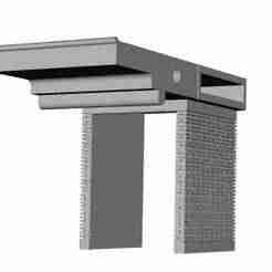 Art Deco Station Platform subway building with outward facing entrance right end 1/148 scale
