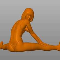 Asian girl in leotard and over the knee socks