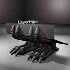 Dragon Claw Laptop Stand STL File – Gothic Fantasy 3D Print Laptop Riser