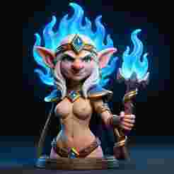 Fantasy Elf Mage Portrait Bust - 100mm Scale