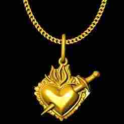 heart sword pendant charm