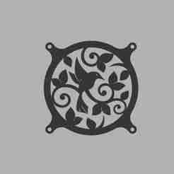 Hummingbird Floral Round Fan Grill 120mm – Detailed Artistic Design