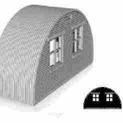 Nissen Hut module Brick end section end windows with no side door 1/76 scale
