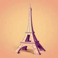 Polygonal Eiffel Tower -- Low Poly - 3D Print Ready