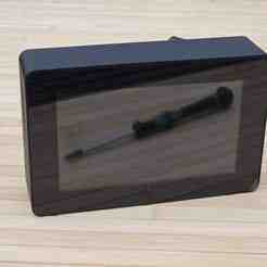 Raspberry Pi 5" Touch Display 2 Frame for RaspberryPi 4 - Horizontal - incl. Cutout - by Nerdiy.de