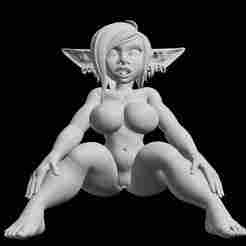 Sexy goblin spreads her legs