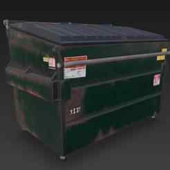 Urban garbage container in the street - urban garbage container