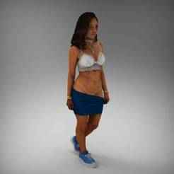 Woman dropping skirt