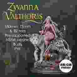 Zyvanna Valthoris: 3d printable elf Pin-Up (Commercial license)