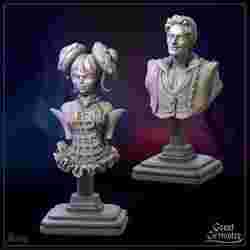 Bust of Hansel, the Forest Guide and Bust of Emily, the gummy bear keeper