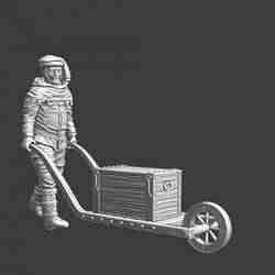Medieval man with wheelbarrow