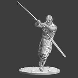 Medieval Knight swing his claymore sword