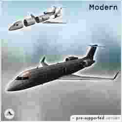 Private jet with twin engines on tail with winglets and twenty-four windows (11) - Cold Era Modern Warfare Conflict World War 3 RPG  Post-apo WW3 WWIII
