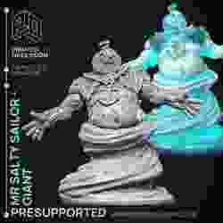 Salty Sailor Taffy - Giant Boss -  PRESUPPORTED - Illustrated and Stats - 32mm scale