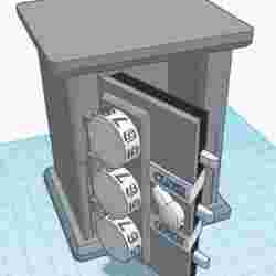 Mechanical safe with coded lock. USB/SD-card holder