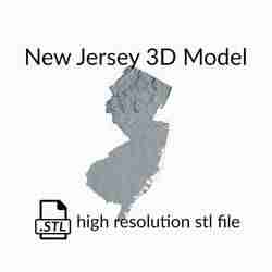 USA State of New Jersey Topographic Map - 3D Terrain Elevation - Relief Map - Topography of New Jersey