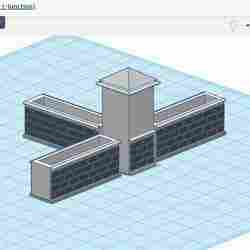 Boundary Wall 4 (Pillar t-junction puzzle) 1:64 scale