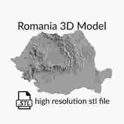 Romania Topographic Map - 3D Terrain Elevation - Relief 3D Map of Romania