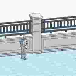 Boundary Wall 10 (Pillar Dual puzzle) 1:64 scale