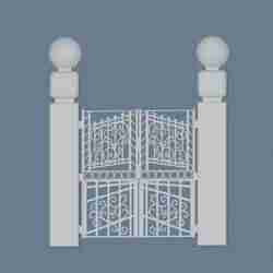 Modern 3D Exterior Gate Design for Architectural Visualization