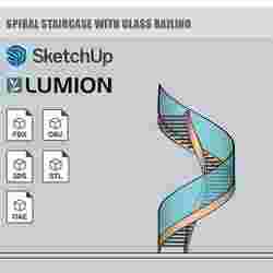 Spiral Staircase with glass railing
