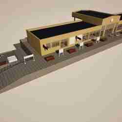 Station with platform and platform, in H0 scale