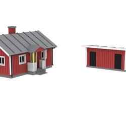 Small typcial swedish cottage in scale 1:87