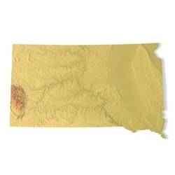 South Dakota Topographic Map – 3D Model for 3D Printing & CNC Carving