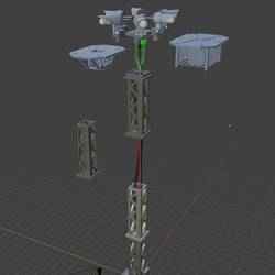 Pylône d'éclairage SNCF HO