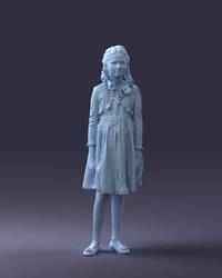 000283 Young Girl in Blue Dress Realistic Character 0809 3dp