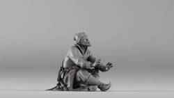 001658 Medieval Peasant Detailed Sitting Character