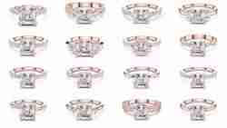 112 Asscher Diamond Rings 3DM STL OBJ FBX 3 Color Render Video