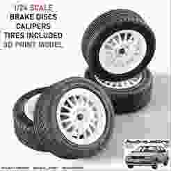 15'' Audi Quattro OEM rim set 1984-1987 1/24 SCAlE