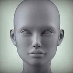 18 3D Head Face Female Character Women teenager portrait doll 3D Low-poly 3D model