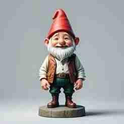 2214 Fairy Tale Gnome - Color Full-Body Figurine on Base, magic, creature, fantasy, wood, faun, gorgon, warrior, wild, fox, monster, cat, dog, fair, witch, werewolf, horror, beast, gothic, troll