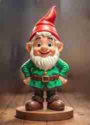 2264Fairy Tale Gnome Color Full Body Figurine on Base