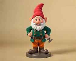 2282 Fairy Tale Gnome  Color Full  Body Figurine on Base  magic