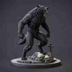 2284 COLORFUL Werewolf Howling - 3D Model, magic, dragon, serpent, mask, gnome, gorgon, venetian carnival, wild, fox, monster, cat, fair, witch, werewolf, horror, beast, snake, troll, skeleton dance