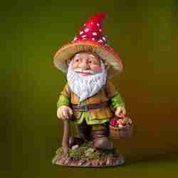 2297Fairy Tale Gnome Color Full Body Figurine on Base