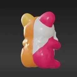 3D Printable Gummy Bear Figure – Bright Colors, Skull Reveal