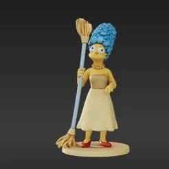 3D Printable Marge Simpson – Mop Miniature Figure