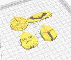 4 Pack Keychain based on Spiderman Star Wars and Batman