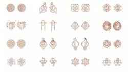 507 Diamond  Woman Earring 3DM STL OBJ FBX 3 Color Render Video