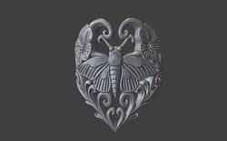 art nouveau floral Moth ring nature inspired