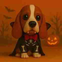 Basset Hound Vampiro de Halloween POP STL