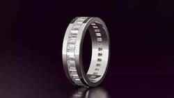 channel set baguette straight eternity band N06 54EU size
