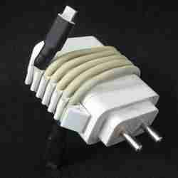 charger mounted snap-in cable organizer/holder
