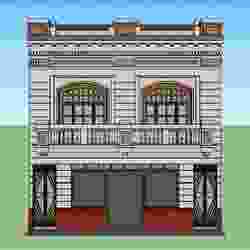 Classic 2-Story Old Building Facade - Detailed 3D Model - Classic 2-Story Old Building Facade - Detailed 3D Model