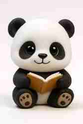 Cute Panda Reading Book Tabletop